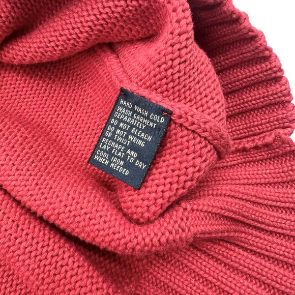 Polo Ralph Lauren Mens VTG Heavyweight Pink Cable Knit Cotton Sweater Vest Sz XL - Picture 7 of 10